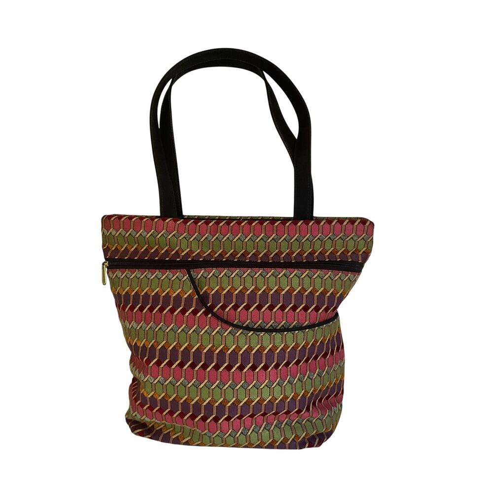 Danny K Beverly Hills Multicolor Tapestry Geometric Shoulder Bag Made USA Y2K
